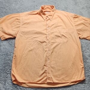 Nordstrom Mens Shirt Large Casual Collared Halogen Short Sleeve 100% Cotton